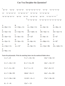 Factoring Puzzle