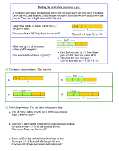Math Mammoth sample page fraction word problems