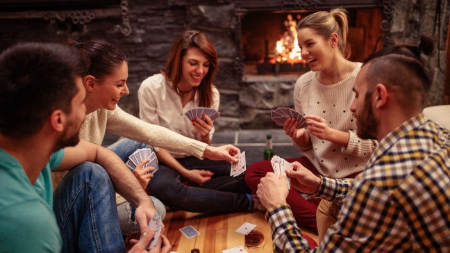 Friends playing math games