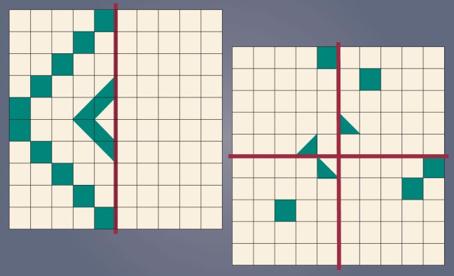 Symmetry puzzles on a hundred chart
