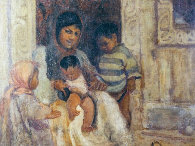 Woman withchildren painting by Dorothy Kate Richmond, public domain