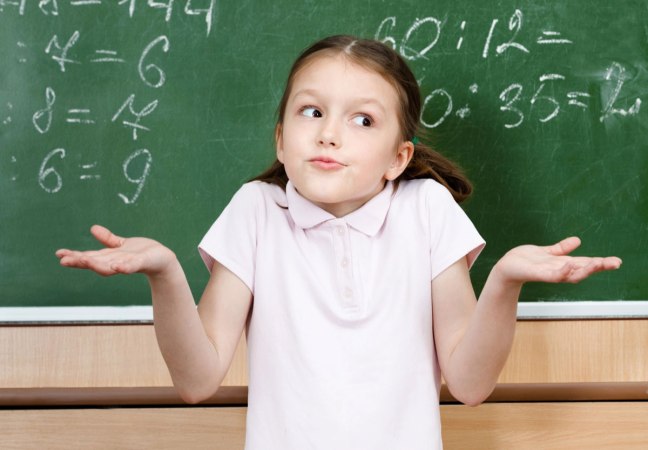 photo of a girl wondering about math