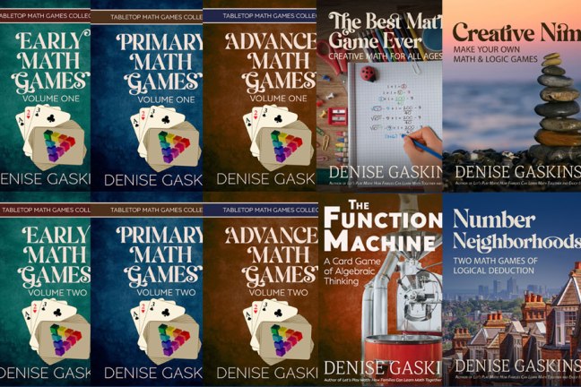 Digital printable math game books by Denise Gaskins