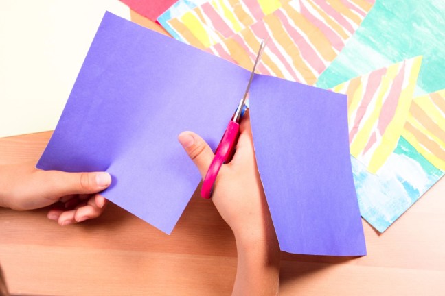 photo: Cutting a paper square