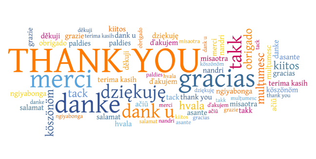 Thanks in many languages