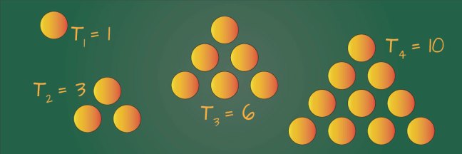 circles in triangular patterns, like bowling pins seen from above