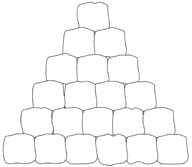 hand-drawn pyramid of stones