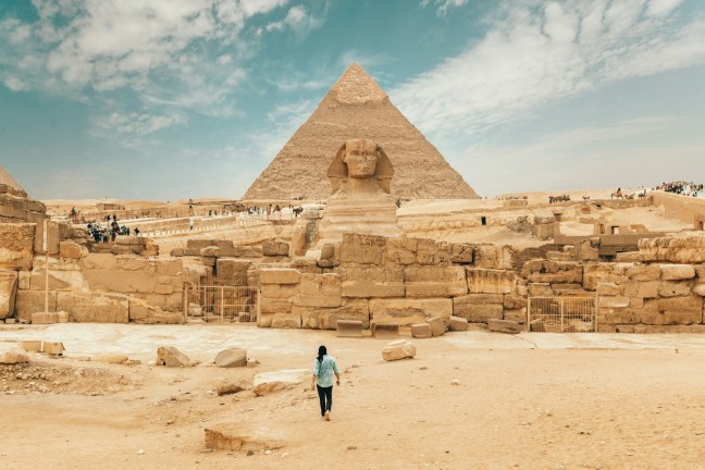 archeology site beside Egyptian pyramids
